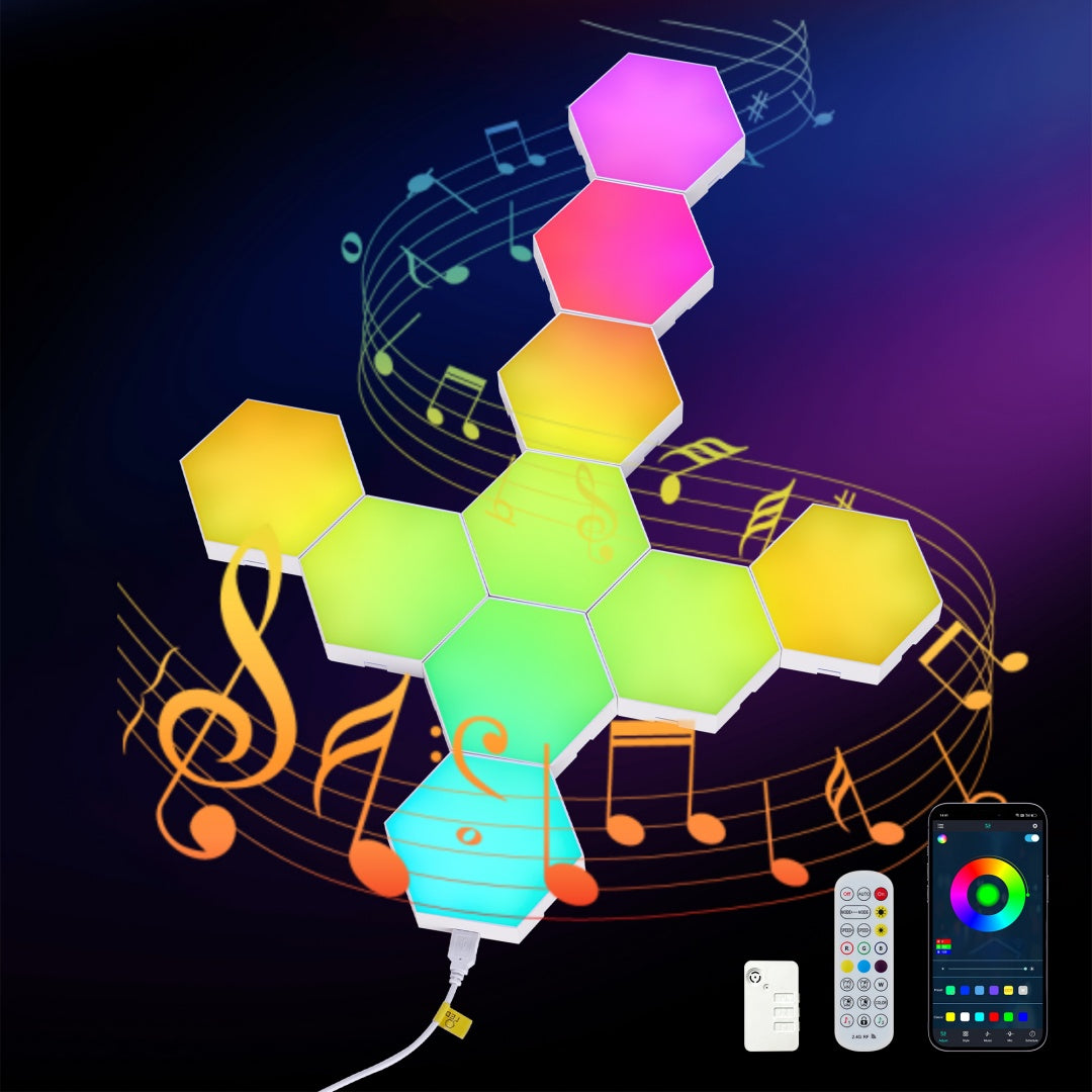 RGB hexagon LED wall lights