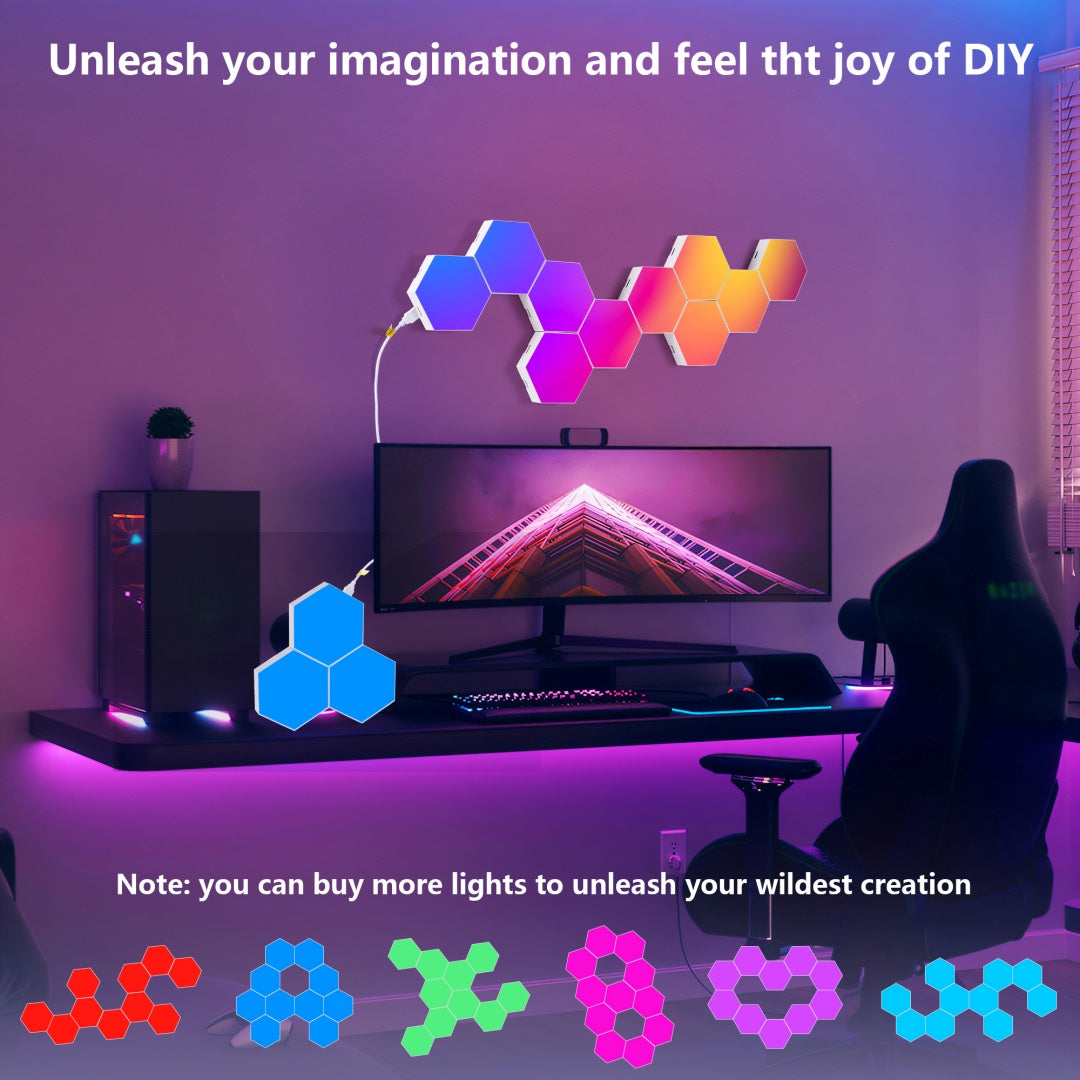 RGB hexagon LED wall lights