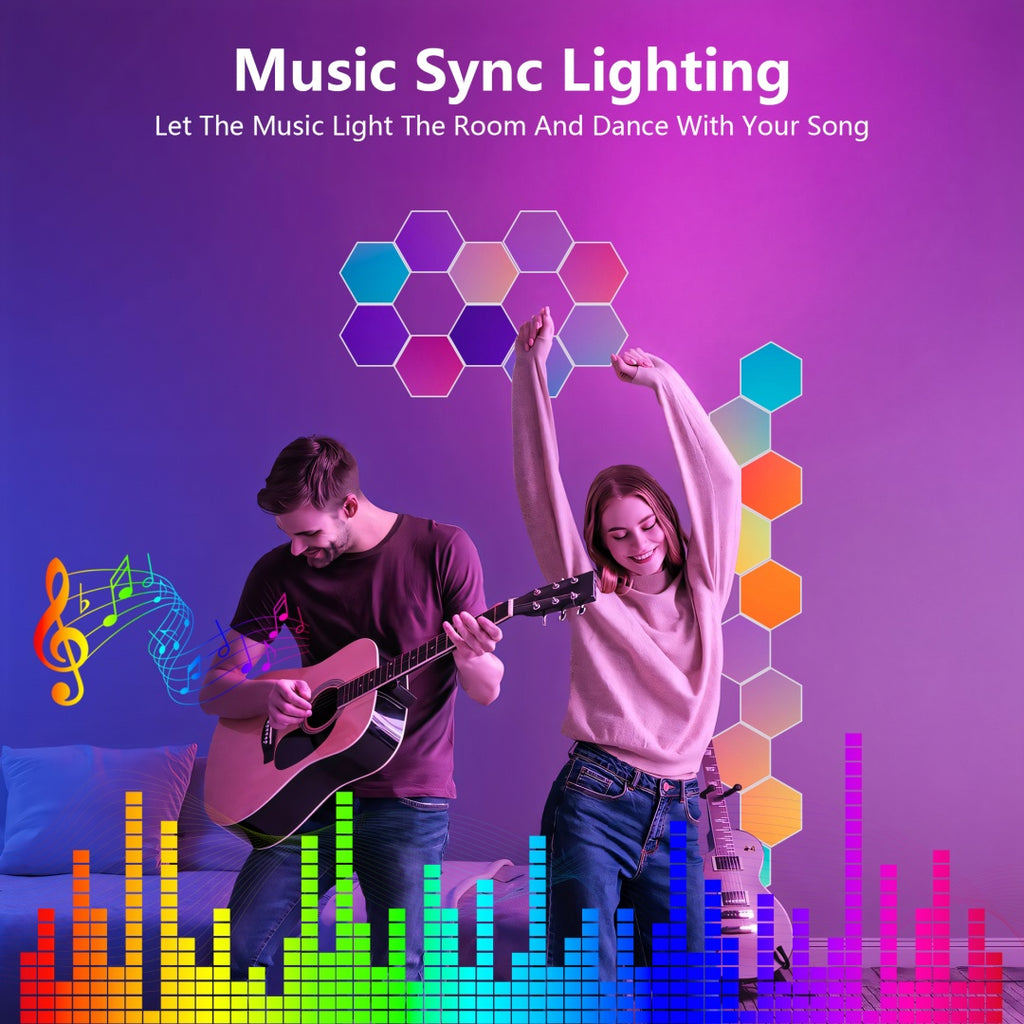 RGB hexagon LED wall lights